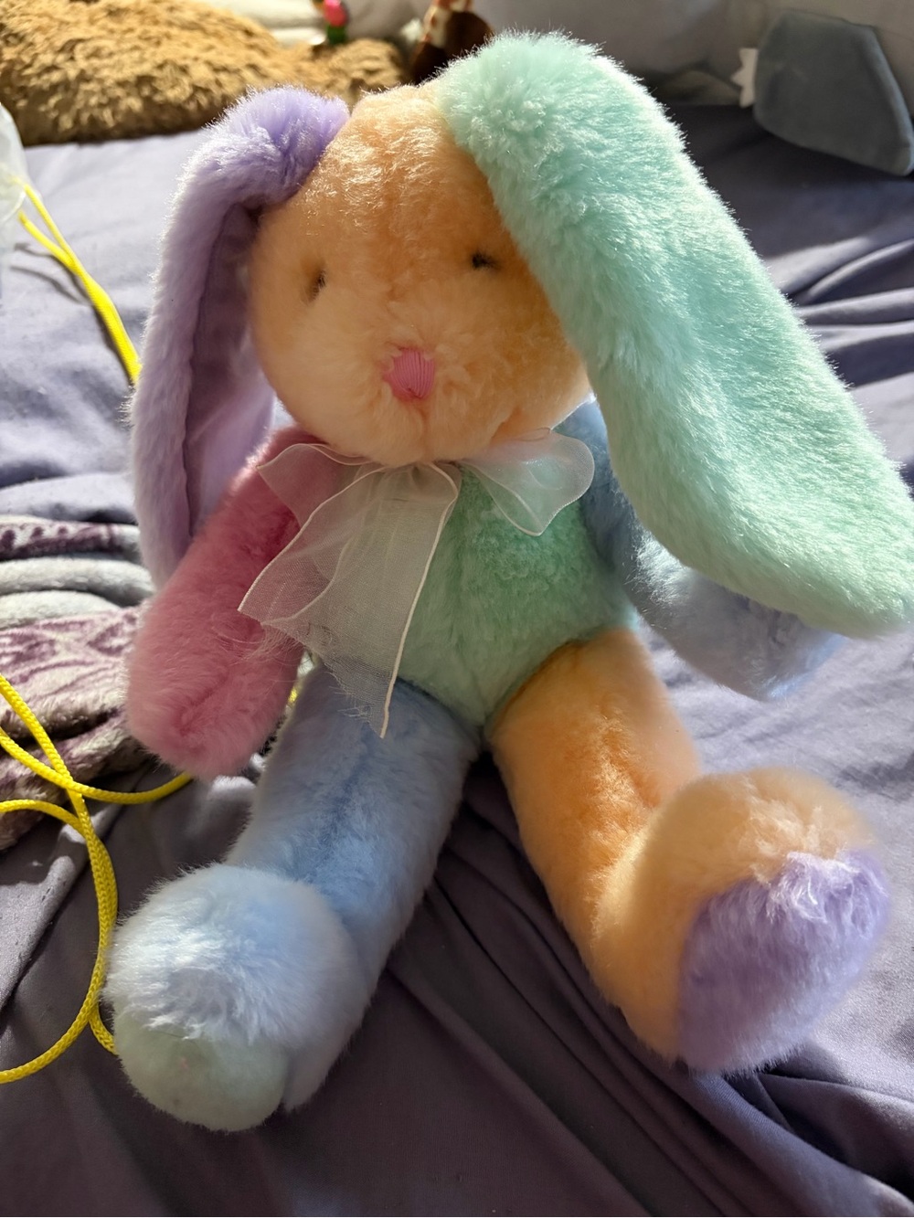 Bestever Pastel Rainbow Block 12" Bunny Rabbit Plush Stuffed Animal Toy